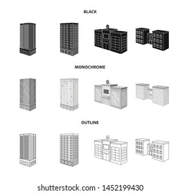 Vector illustration of construction and building logo. Set of construction and estate stock symbol for web.