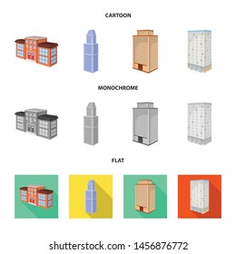 Vector illustration of construction and building logo. Collection of construction and estate stock symbol for web.