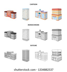 Vector illustration of construction and building sign. Set of construction and estate stock vector illustration.