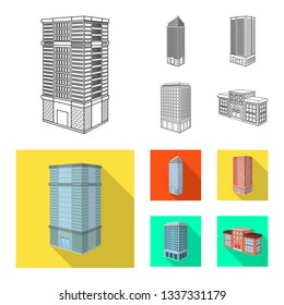 Vector illustration of construction and building sign. Collection of construction and estate stock symbol for web.
