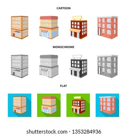 Vector illustration of construction and building sign. Collection of construction and estate stock symbol for web.
