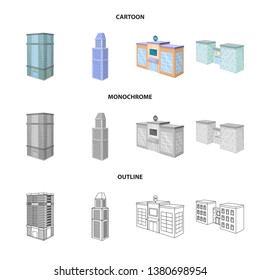 Vector illustration of construction and building sign. Collection of construction and estate stock vector illustration.