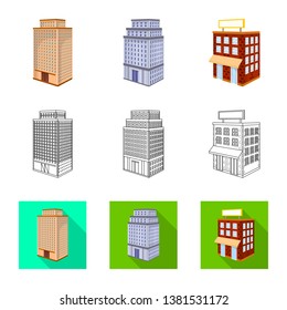 Vector illustration of construction and building sign. Collection of construction and estate stock symbol for web.