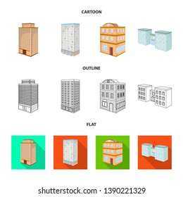Vector illustration of construction and building sign. Collection of construction and estate stock symbol for web.