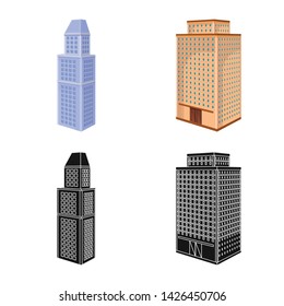 Vector illustration of construction and building sign. Collection of construction and estate stock symbol for web.
