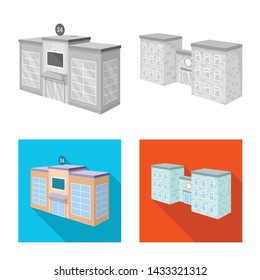 Vector illustration of construction and building sign. Collection of construction and estate stock symbol for web.