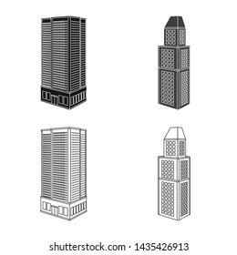 Vector illustration of construction and building sign. Collection of construction and estate stock symbol for web.