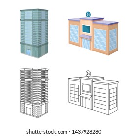 Vector illustration of construction and building sign. Collection of construction and estate vector icon for stock.