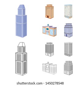 Vector illustration of construction and building sign. Collection of construction and estate stock symbol for web.
