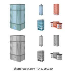 Vector illustration of construction and building sign. Collection of construction and estate stock vector illustration.