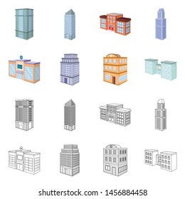 Vector illustration of construction and building sign. Collection of construction and estate stock vector illustration.