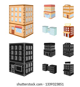 Vector illustration of construction and building symbol. Set of construction and estate stock symbol for web.