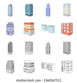 Vector illustration of construction and building symbol. Collection of construction and estate stock symbol for web.