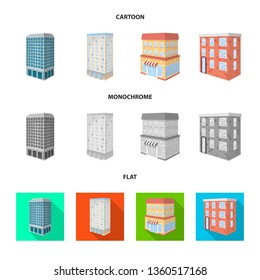Vector illustration of construction and building symbol. Collection of construction and estate stock vector illustration.