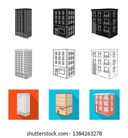 Vector illustration of construction and building symbol. Collection of construction and estate stock vector illustration.