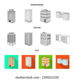 Vector illustration of construction and building symbol. Collection of construction and estate vector icon for stock.