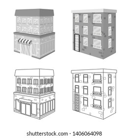 Vector illustration of construction and building symbol. Set of construction and estate vector icon for stock.