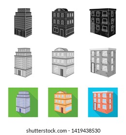 Vector illustration of construction and building symbol. Set of construction and estate stock vector illustration.