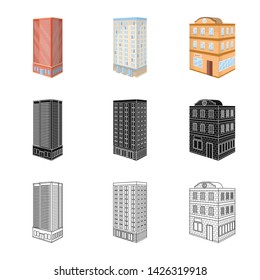Vector illustration of construction and building symbol. Collection of construction and estate stock symbol for web.