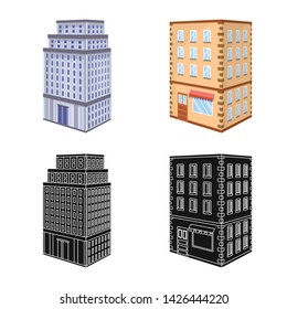 Vector illustration of construction and building symbol. Collection of construction and estate stock vector illustration.