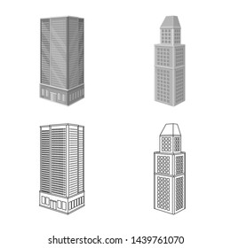 Vector illustration of construction and building symbol. Set of construction and estate stock symbol for web.