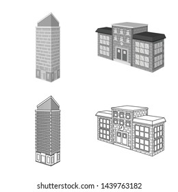 Vector illustration of construction and building symbol. Set of construction and estate stock vector illustration.