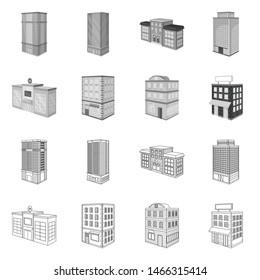 Vector illustration of construction and building symbol. Collection of construction and estate vector icon for stock.
