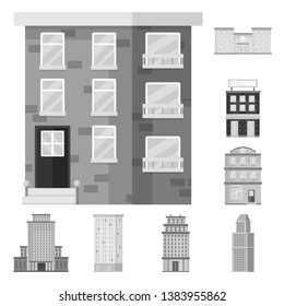 Vector illustration of construction  and city logo. Set of construction  and center stock vector illustration.