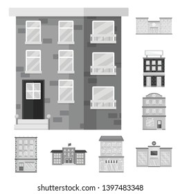 Vector illustration  construction  and city logo. Collection  construction  and center stock symbol for web.