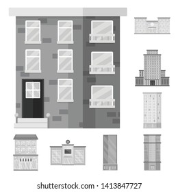 Vector illustration of construction  and city logo. Set of construction  and center vector icon for stock.