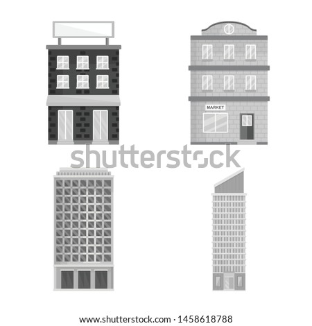 Vector illustration of construction and city logo. Collection of construction and center stock vector illustration.