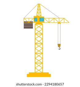 vector illustration of construction crane isolated 