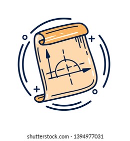 Vector illustration
 construction drawing on white background. Good for card, poster, banner, invitation, greeting card, badge. EPS 10