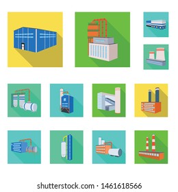 Vector illustration of construction and equipment sign. Set of construction and manufacturing stock vector illustration.
