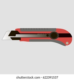 vector illustration of a construction knife