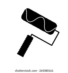 Vector illustration of construction roller icon on white background.