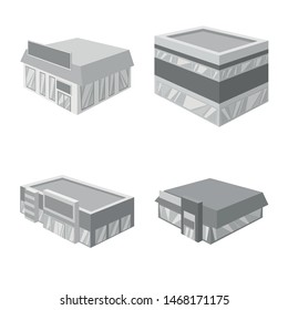 Vector illustration of construction and showcase sign. Collection of construction and architecture stock symbol for web.
