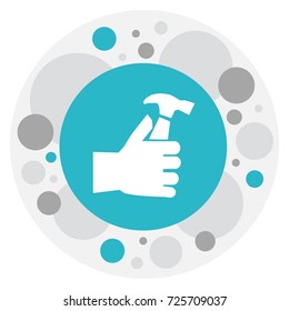 Vector Illustration Of Construction Symbol On Hammer In Hand Icon. Premium Quality Isolated Mallet Element In Trendy Flat Style.