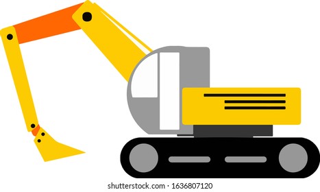 Vector Illustration Construction Vehicle Equipment Excavator