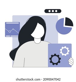 Vector illustration of Consulting, key account manager, business plan. Flat icons for website banner, marketing material, online advertising and business presentation.