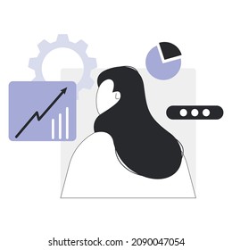 Ilustración vectorial de Consulting, gestor de cuentas clave, plan de negocio. Iconos planos para banner de sitio web, material de marketing, publicidad en línea y presentación de negocios.