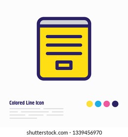 Vector illustration of contact form icon colored line. Beautiful community element also can be used as registration icon element.