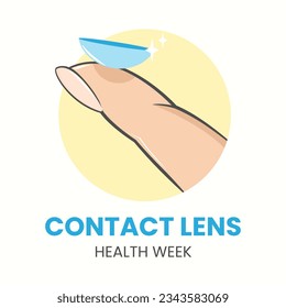 Vector illustration of the contact lens on your finger good for contact lens health week