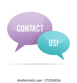 Vector illustration of Contact Us Bubble Speech