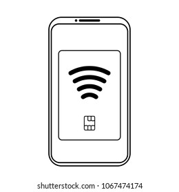 Vector illustration of contactless mobile payment