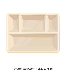 Vector illustration of container and cardboard sign. Graphic of container and food stock symbol for web.