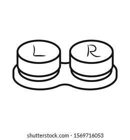 Vector illustration of container and lenses icon. Graphic of container and contact vector icon for stock.
