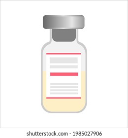 Vector illustration of a container with a vaccine on an isolated background.