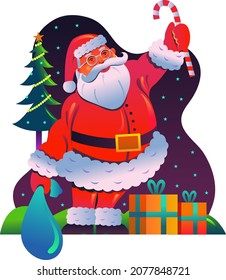 A Vector Illustration Containing The Christmas Assets And Made In A Gradient Style Format With Some Vibrant Colors 
