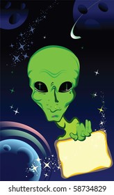Vector illustration contains the image of  Alien